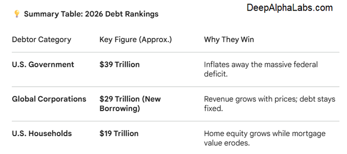 Inflation benefits debtors the most. So, who are the biggest debtors?