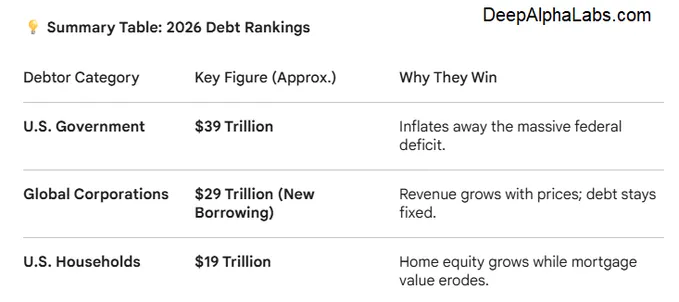 Inflation benefits debtors the most. So, who are the biggest debtors?