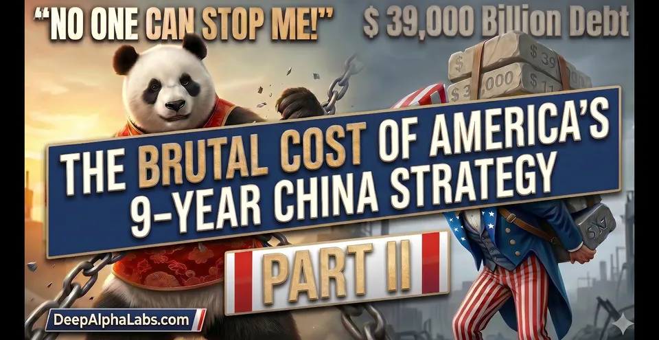 The Brutal Cost of America’s 9-Year China Strategy—China $1.18T Surplus vs U.S. $39T Debt